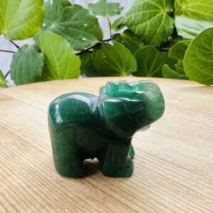 green aventurine elephant natural green crystal hand carved statue heart chakra anahata online NZ crystal shop