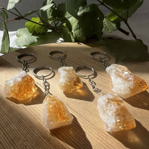 citrine point keyring online crystal shop NZ