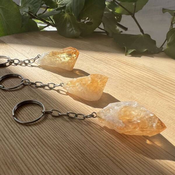 citrine point keyring