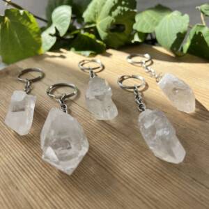 natural clear quartz point keyring online crystal shop NZ
