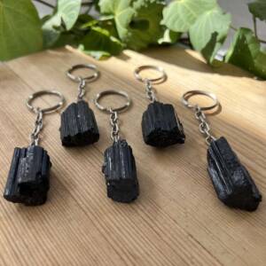 natural black tourmaline keyring borosilicate mineral online crystal shop NZ