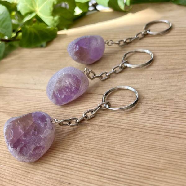 seer stone amethyst keyring