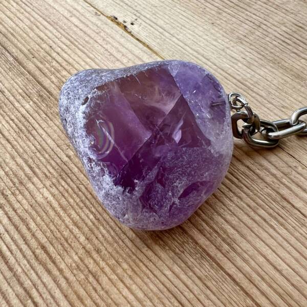 seer stone amethyst keyring