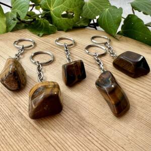 golden tiger eye keyring quartz tumblestone manipura muladhara chakra stone online crystal shop NZ