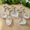 clear quartz keyring tumblestone crystal crown chakra sahasrara