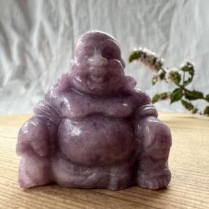 lepidolite buddha carved statue natural mineral crystal shop online