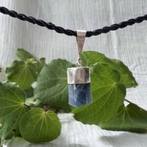 blue sapphire pendant natural blue crystal Al2O3
