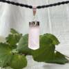 rose quartz pendant set with silver plate natural pink crystal with a six sided asymmetric shape the hidden gem