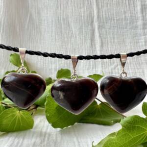 Heart shaped chocolate calcite pendants