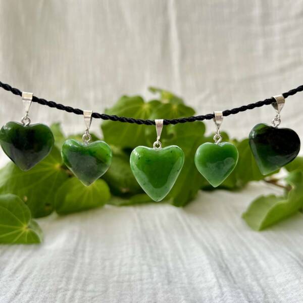 Heart shaped jade pendants