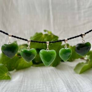 Heart shaped jade pendants