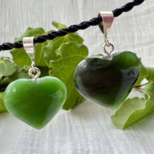 Heart shaped jade pendants