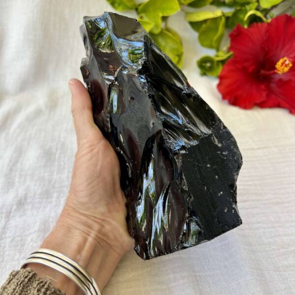 natural black obsidian