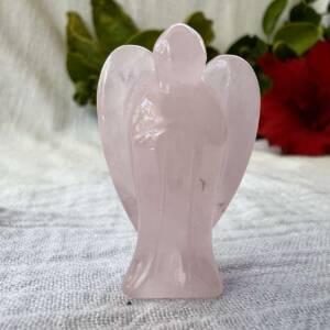 rose quartz angel carved and polished pink crystal
