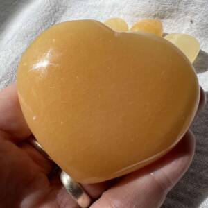 orange calcite heart