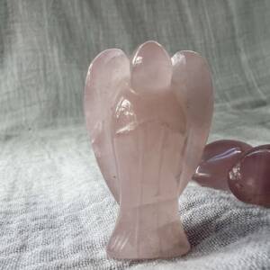 rose quartz angel simply carving of crystal natural pink quartz heart chakra anahata