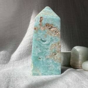 Caribbean calcite obelisk vibrant blue aragonite sacred carving Egyptian tradition