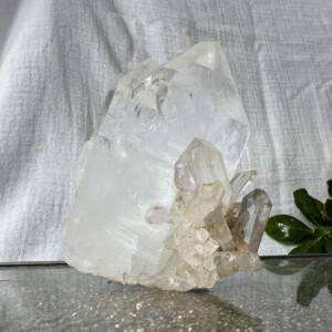 clear quartz cluster natural crystal twin points