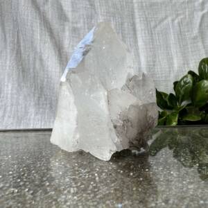 clear quartz cluster single large point with small crystal points natural Himalayan quartz