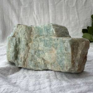 natural amazonite single large specimen pale green microcline feldspar potassium rich mineral