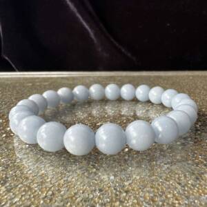 angelite bracelet natural pale blue anhydrite from Peru