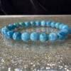 blue apatite bracelet round beads on elastic unisex jewellery