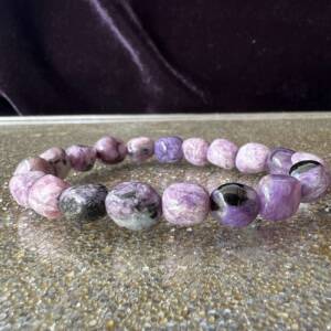charoite bracelet Siberia silicate purple and black crystal Chara river