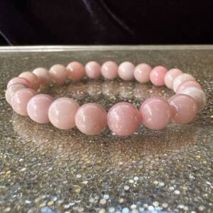 peruvian pink opal bracelet hydrous silicon dioxide natural mineral pink crystal heart chakra