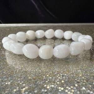 moonstone bracelet freeform beads feldspar mineral crystal jewellery