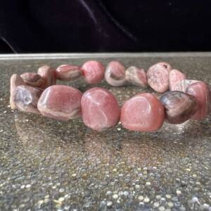 rhodochrosite bracelet manganese carbonate calcite natural mineral polished gemstone jewellery
