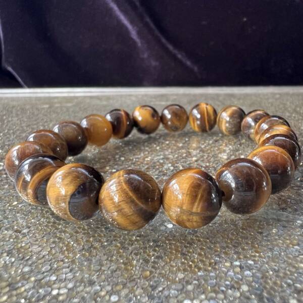 golden tiger eye bracelet round bead jewellery natural rock crystal root chakra