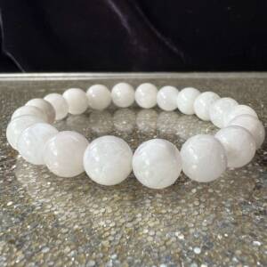 moonstone bracelet round 10 mm beads pure white moonstone feldspar natural mineral jewellery