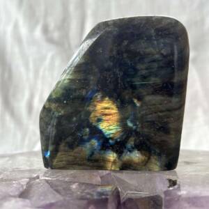 labradorite freeform polished feldspar vibrant coloured natural crystal ideal for home or office space