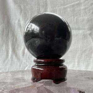 basalt sphere black igneous rock from Madagascar crystal ball