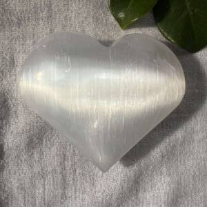 selenite heart natural white crystal sahasrara gypsum mineral