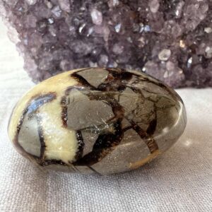 septarian tumblestone yellow calcite brown aragonite earth stone