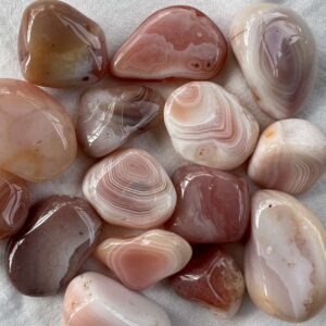 pink Persian agate tumblestone natural quartz polished crystal rock