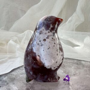 agate penguin natural quartz crystal carved statue home decoration