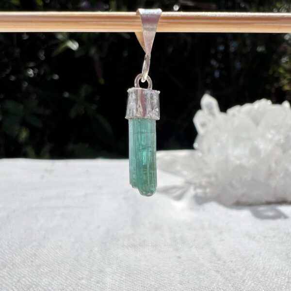 green tourmaline necklace set in 925 silver natural gemstone pendant online crystal shop anahata aotearoa