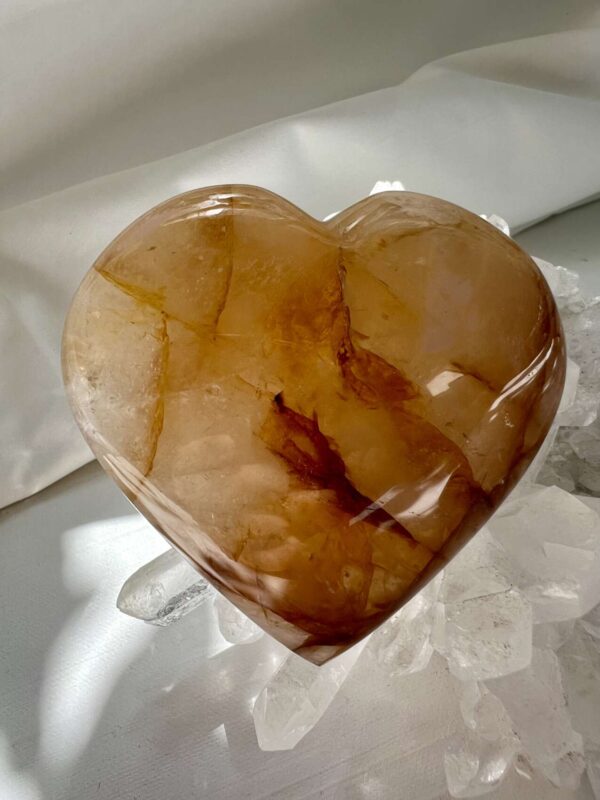 golden healer quartz heart large crystal carving limonite inclusions for sale the hidden gem