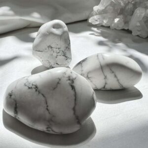 howlite tumblestones polished natural mineral grey white crystal for sale the hidden gem