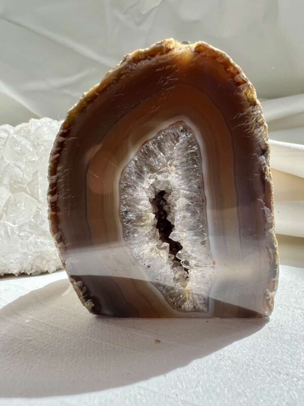polished agate geode natural rock crystal home decor