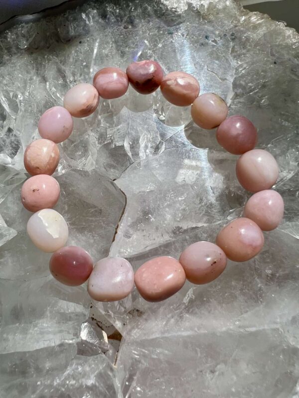 pink opal bracelet natural opal freeform beads peruvian opal jewellery gemstones