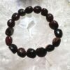 red garnet bracelet freeform gemstone beads threaded on elastic crystal jewellery