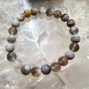 polished 8 mm bead Botswana agate bracelet crystal jewellery