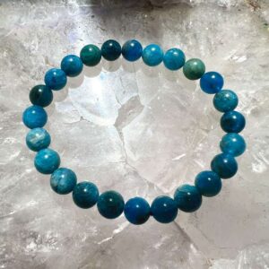 blue apatite bracelet 8 mm apatite beads crystal jewellery