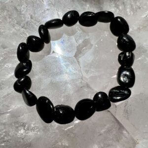 black tourmaline bracelet tumble stone beads crystal jewellery