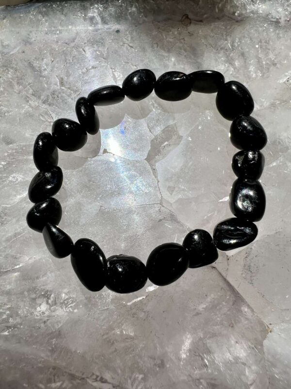 black tourmaline bracelet tumble stone beads crystal jewellery
