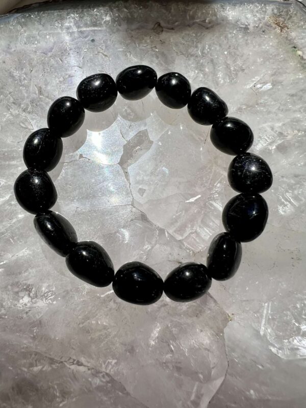 black tourmaline bracelet freeform tumbled beads crystal jewellery
