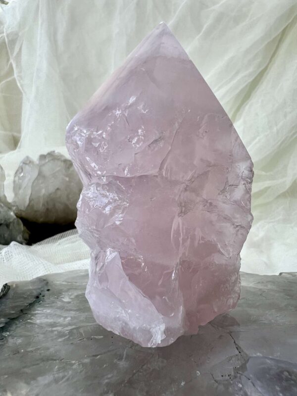 partly polished rose quartz decorative crystal home ware natural artworks meditation mindfulness